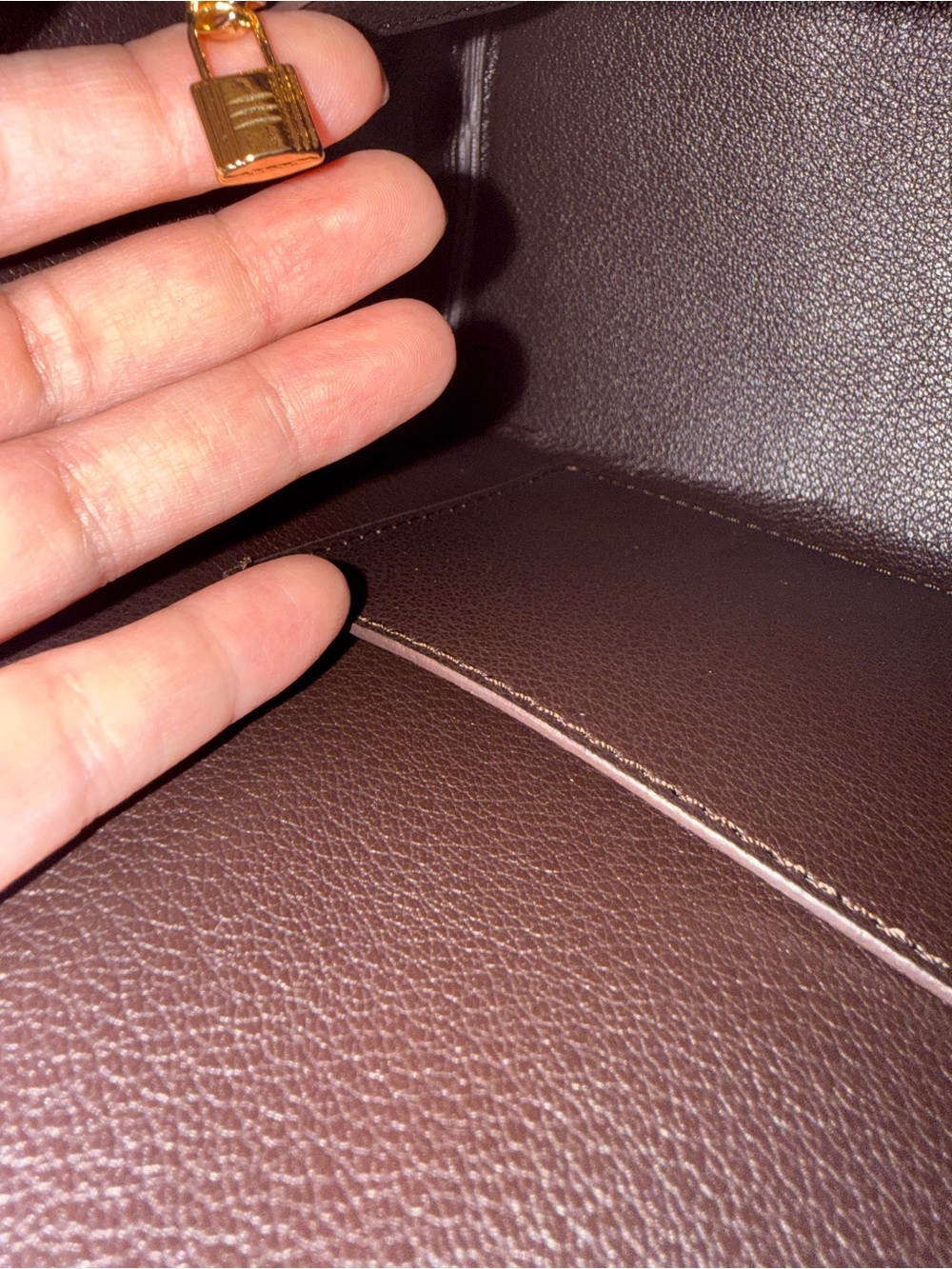 Kelly Inspired Genuine Suede Handbag Chocolate Brown - Picture 5 of 7